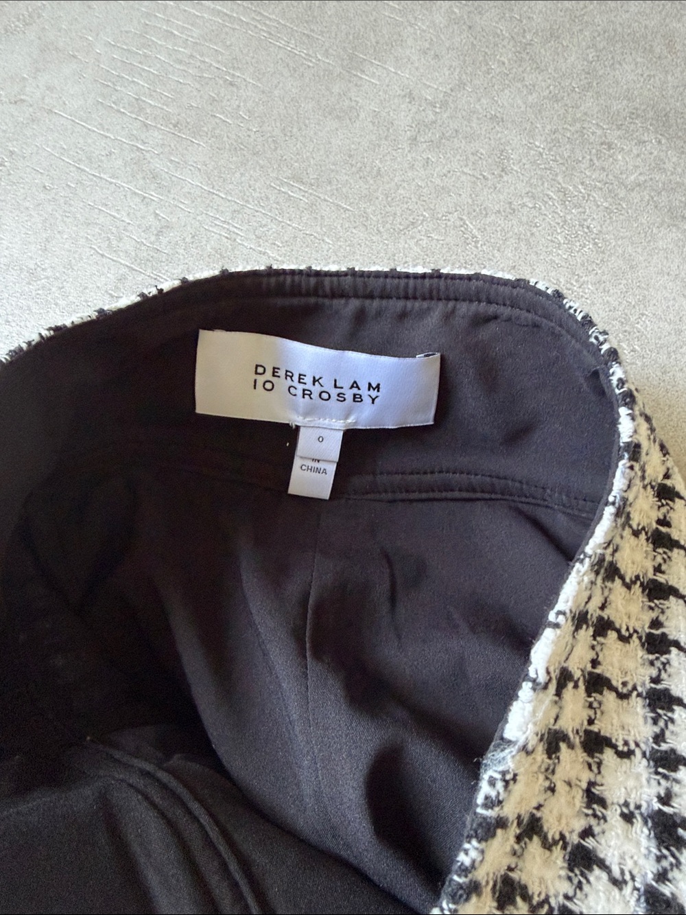 Tweed Houndstooth High-Waist Shorts with Gold Button Detail - Black & White - Picture 2 of 3